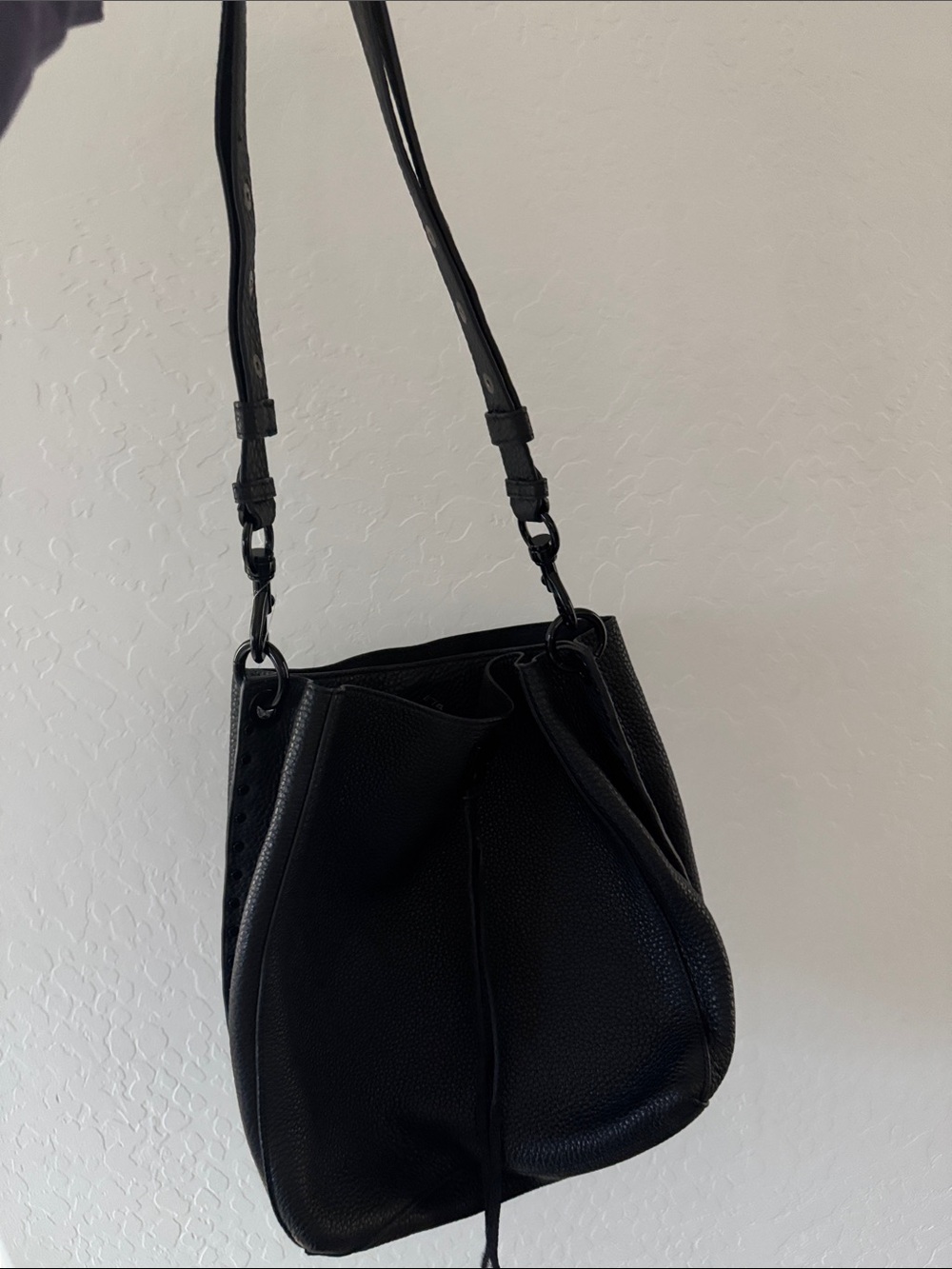 Rebecca Minkoff Darren medium Black Leather Shoulder Bag